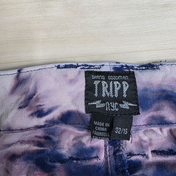 Tripp NYC Jeans Tie Dye Pants Punk Rocker Y2K Goth Slim Leg Size 32 / 15 - Picture 3 of 8